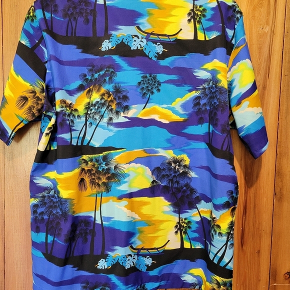 Islander Vibrant Blue and Yellow Hawaiian Shirt - Picture 2 of 9